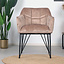 Velvet eetkamerstoel Jayron taupe
