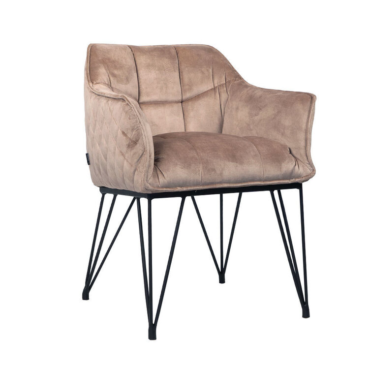 Velvet eetkamerstoel Jayron taupe