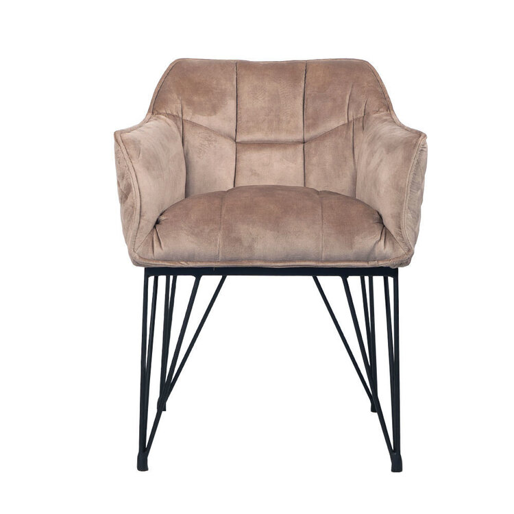 Velvet eetkamerstoel Jayron taupe
