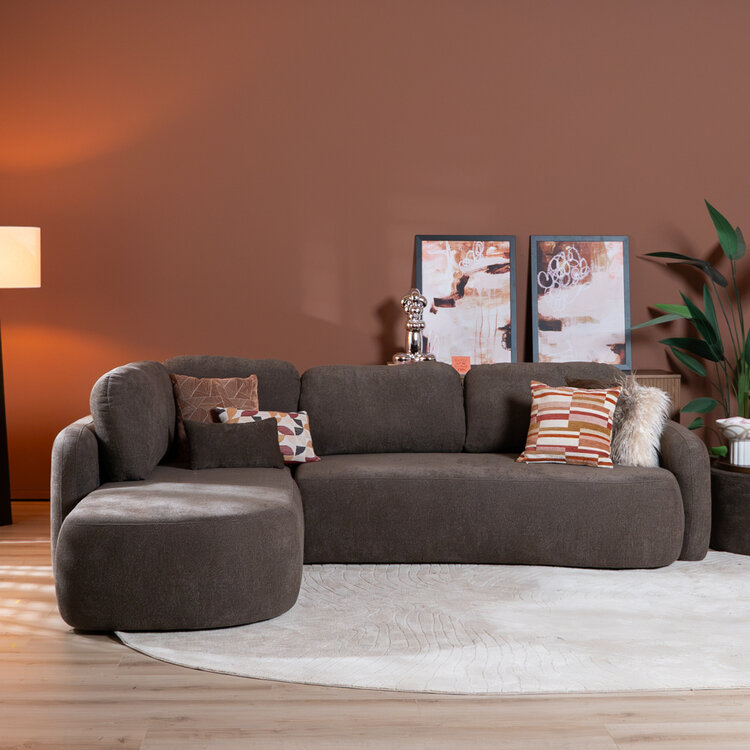 Hoekbank Vienna chenille bruin links