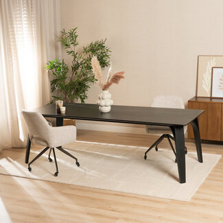 Eettafel Flint eiken zwart 220 x 100 cm