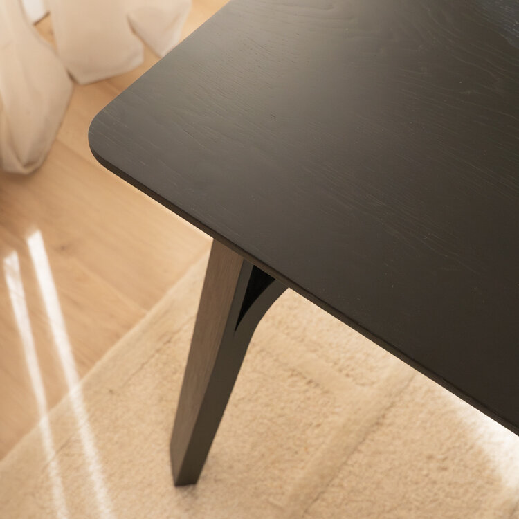 Eettafel Flint eiken zwart 220 x 100 cm