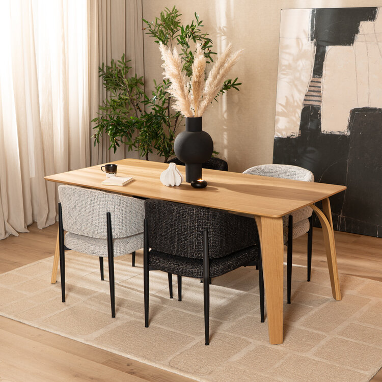 Eettafel Flint naturel eiken 160 x 90 cm