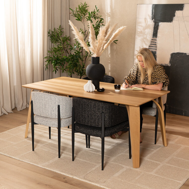 Eettafel Flint naturel eiken 160 x 90 cm