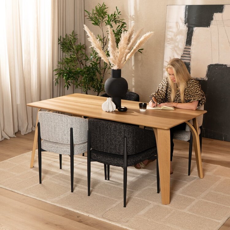 Eettafel Flint naturel eiken 220 x 100 cm