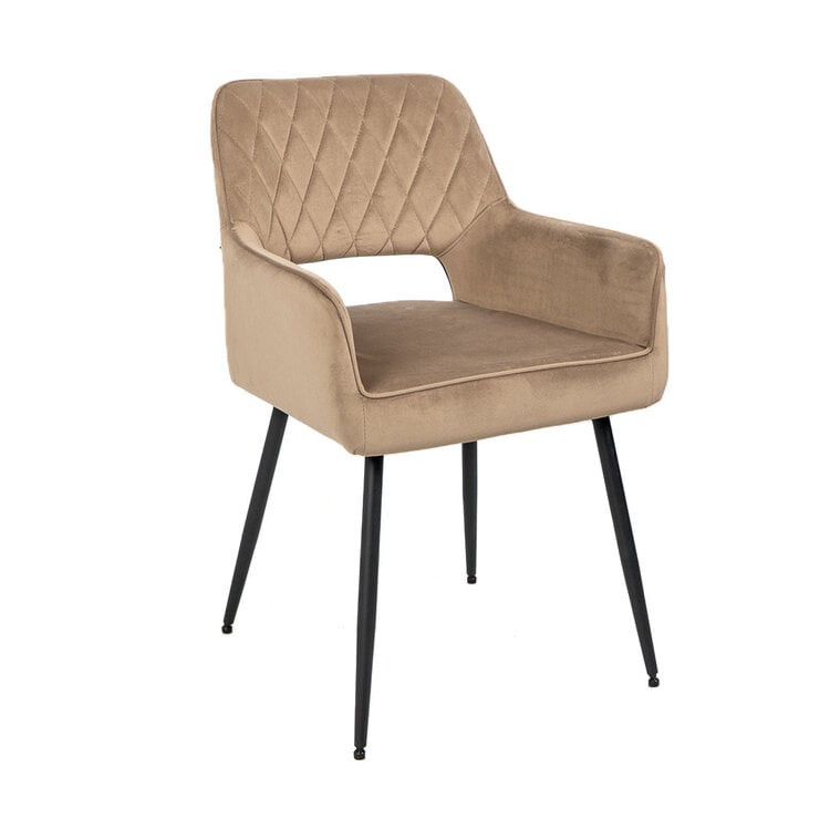 Velvet eetkamerstoel Mika taupe