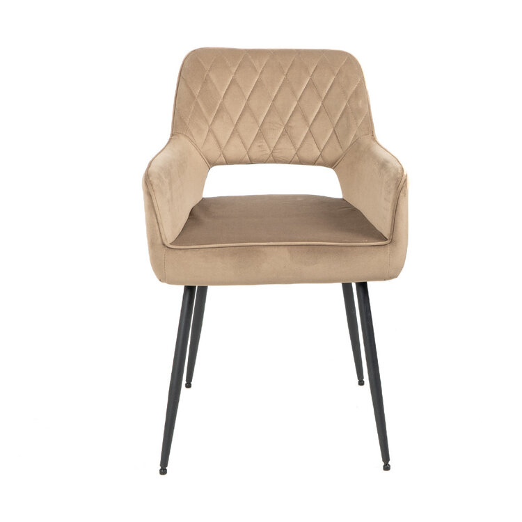 Velvet eetkamerstoel Mika taupe