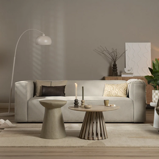 Scandinavische bank Memphis 3-zits taupe stof gemêleerd