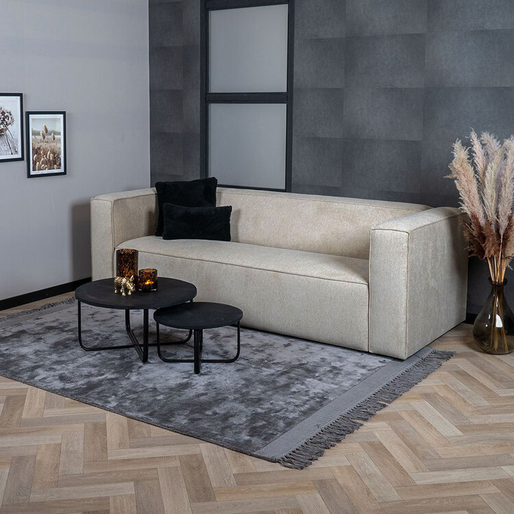 Scandinavische bank Memphis 3-zits taupe stof gemêleerd