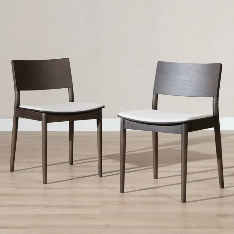Scandinavische eetkamerstoel Elio walnoot/off white