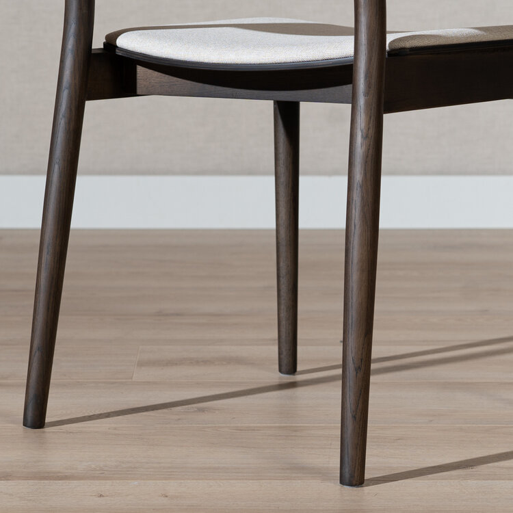 Scandinavische eetkamerstoel Elio walnoot/off white