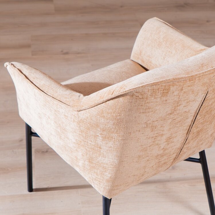 Eetkamerstoel Nubo chenille peach