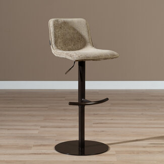 Velvet barkruk Jack taupe 60-82 cm