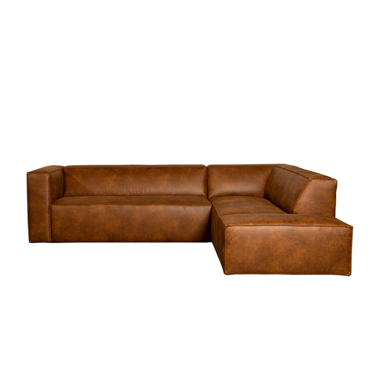 Industriële hoekbank Memphis eco-leer cognac rechts