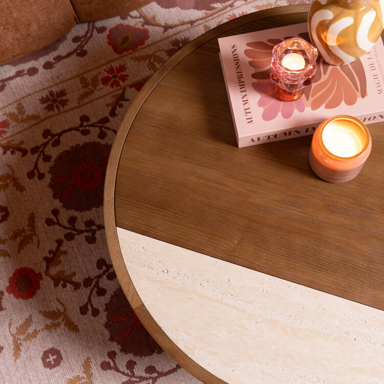 Salontafel Maeva Ø80 cm rustiek eiken