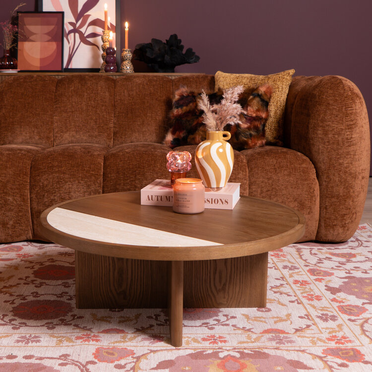 Salontafel Maeva Ø80 cm rustiek eiken
