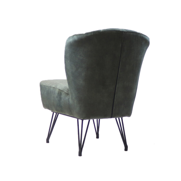 Velvet fauteuil Else donkergroen