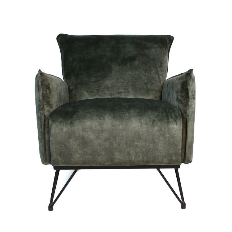 Velvet fauteuil Mika groen