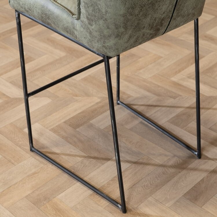 Industriële barkruk Abel olijfgroen 82 cm