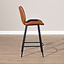 Industriële barkruk Barrel cognac eco-leer 69 cm