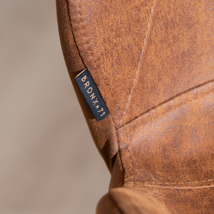 Industriële barkruk Barrel cognac eco-leer 69 cm