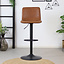 Industriële Barkruk Texas draaibaar eco-leer cognac 60-76cm