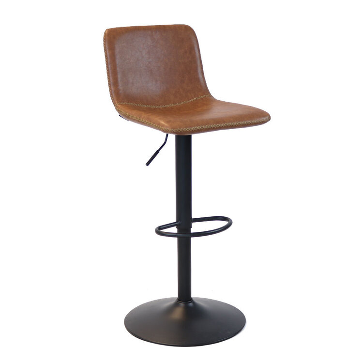 Industriële Barkruk Texas draaibaar eco-leer cognac 60-76cm
