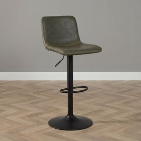 Industriële Barkruk Texas draaibaar eco-leer olijfgroen 60-76cm