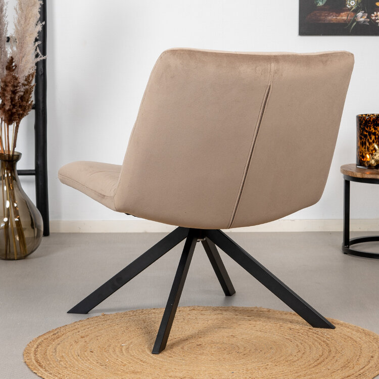 Velvet fauteuil Eevi taupe