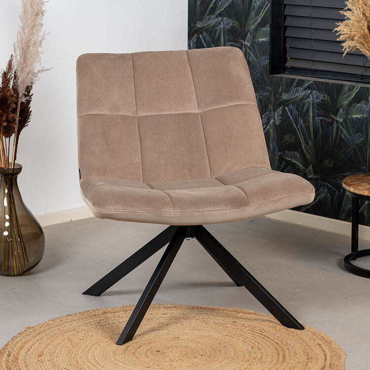 Velvet fauteuil Eevi taupe