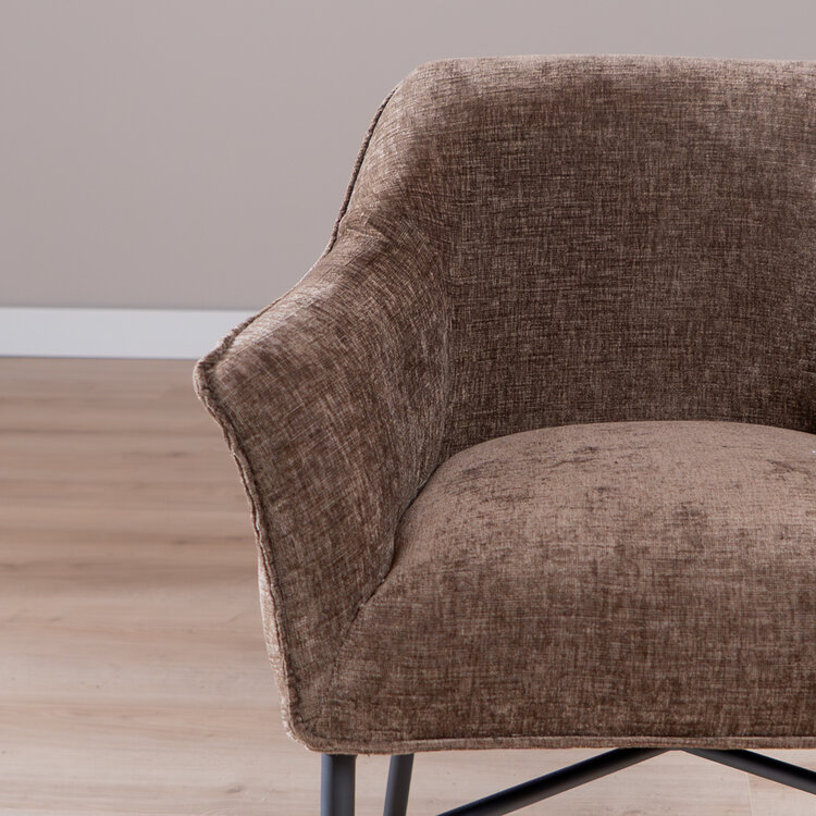 Eetkamerstoel Nubo chenille mocha