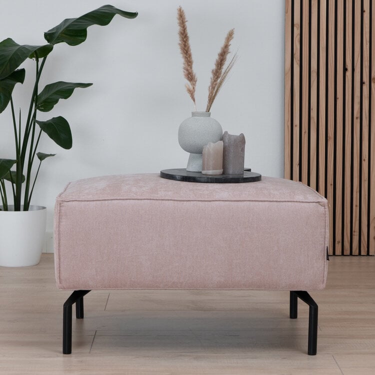 Hocker Kansas stof gemêleerd roze