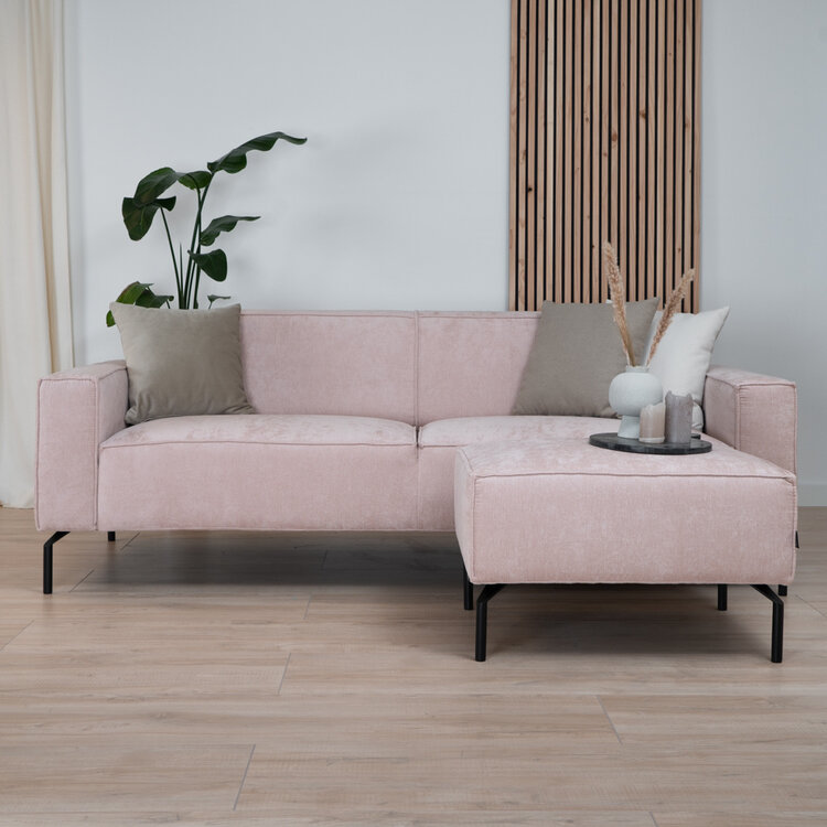 Hocker Kansas stof gemêleerd roze