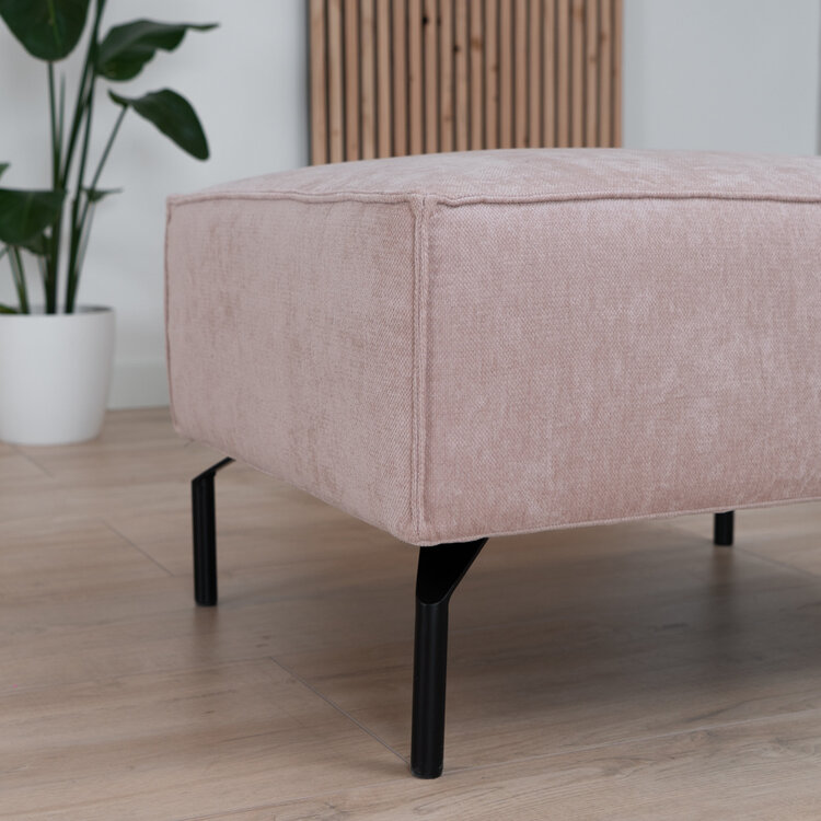 Hocker Kansas stof gemêleerd roze