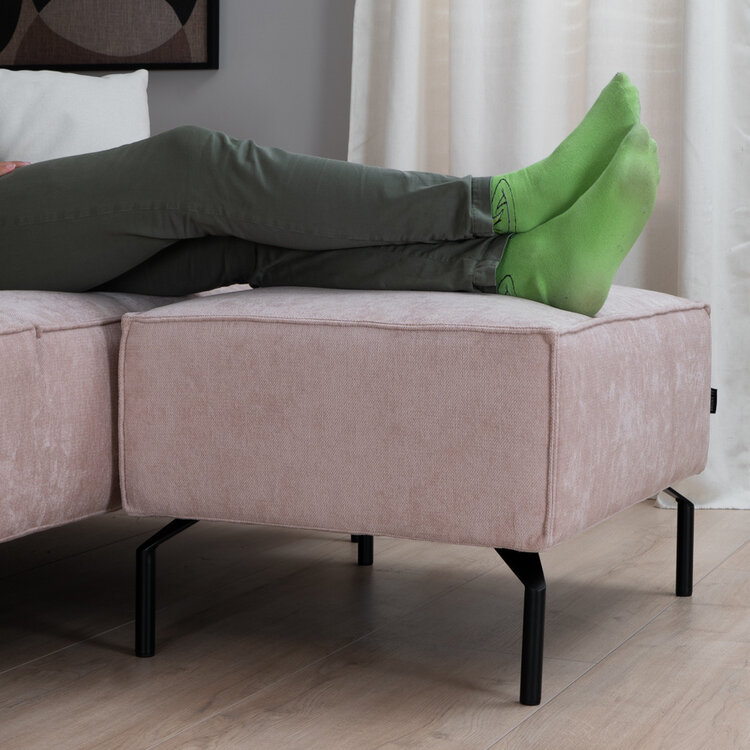 Hocker Kansas stof gemêleerd roze