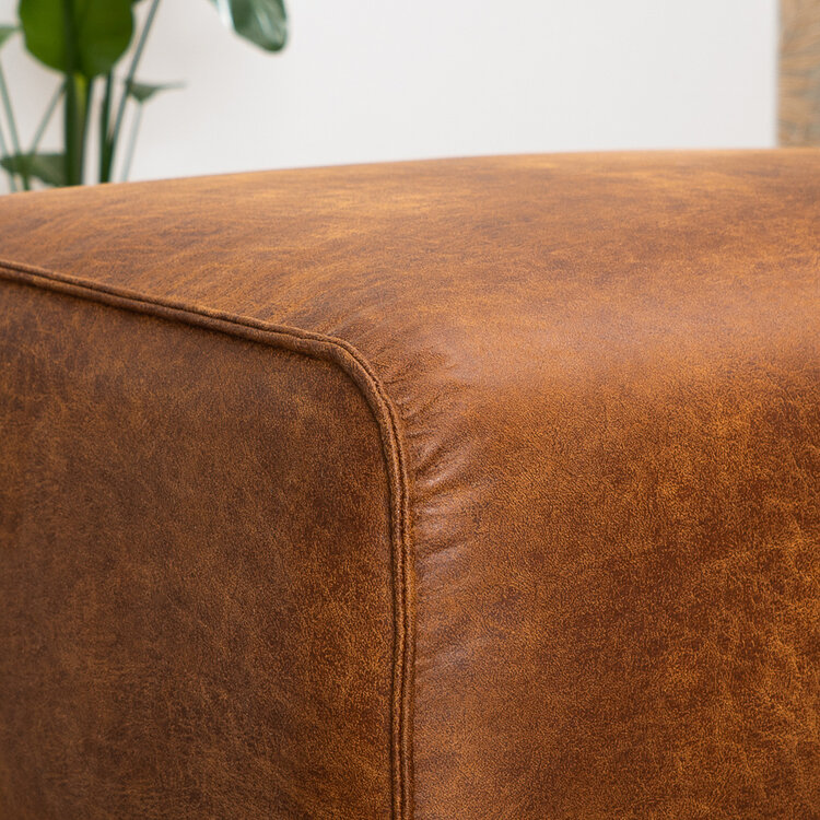 Industriële hocker Vegas eco-leer cognac