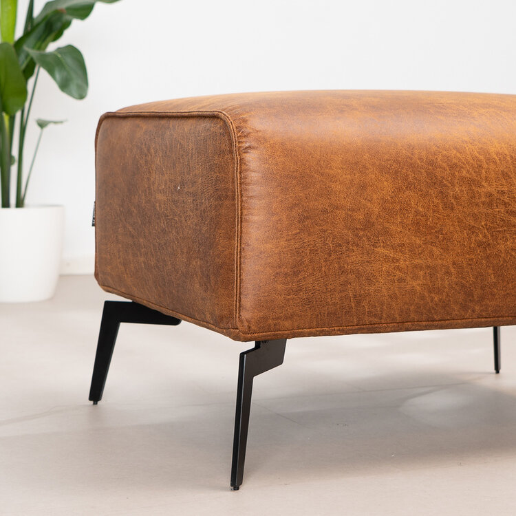 Industriële hocker Vegas eco-leer cognac