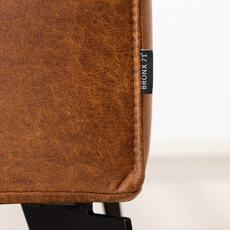 Industriële hocker Vegas eco-leer cognac