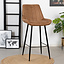 Industriële barkruk Brooke cognac 74 cm