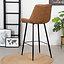 Industriële barkruk Brooke cognac 74 cm