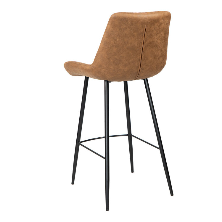 Industriële barkruk Brooke cognac 74 cm