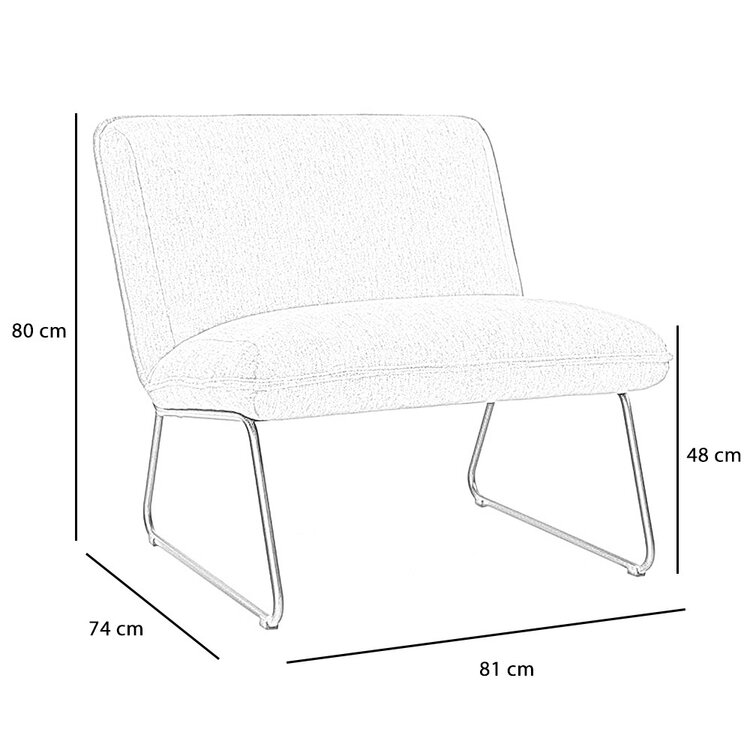 Scandinavische fauteuil Merle off white stof gemêleerd