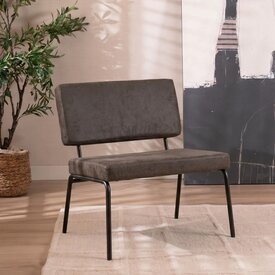 Industriële fauteuil Espen antraciet eco-leer