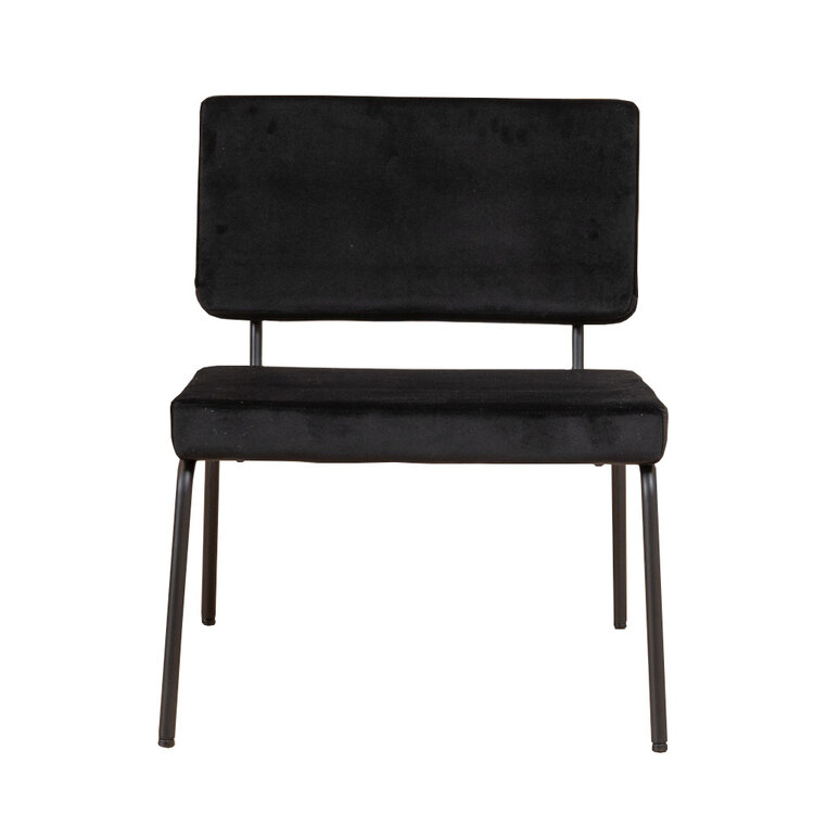 Velvet fauteuil Espen zwart