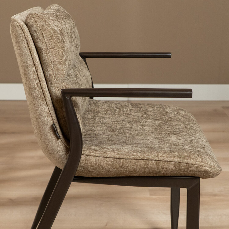 Velvet eetkamerstoel Trevi taupe