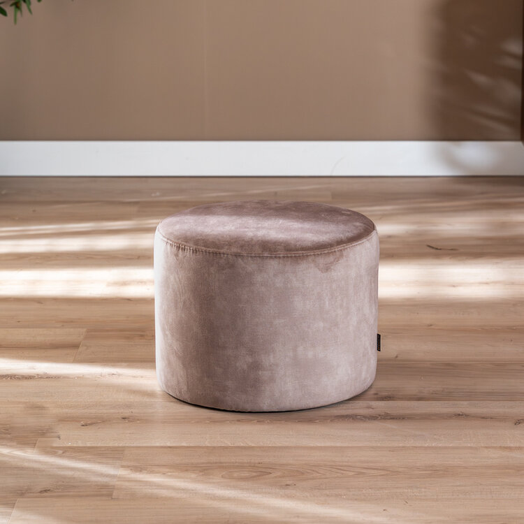 Velvet poef Beau taupe