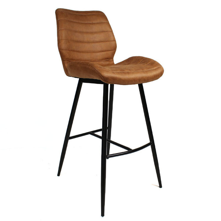 Industriële barkruk Morris cognac 71 cm