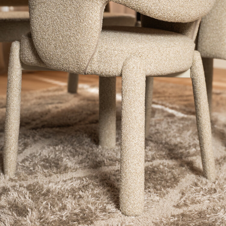 Eetkamerstoel June bouclé taupe