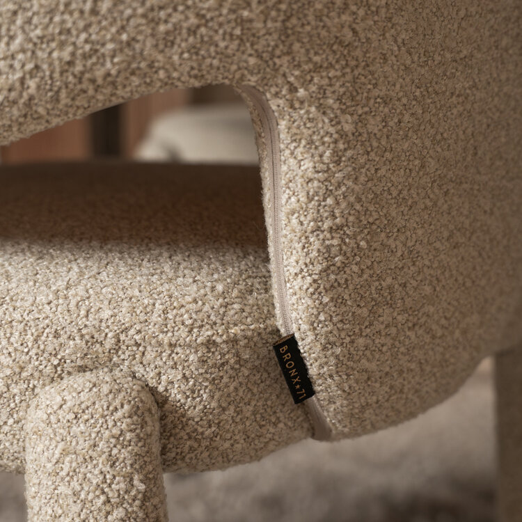 Eetkamerstoel June bouclé taupe