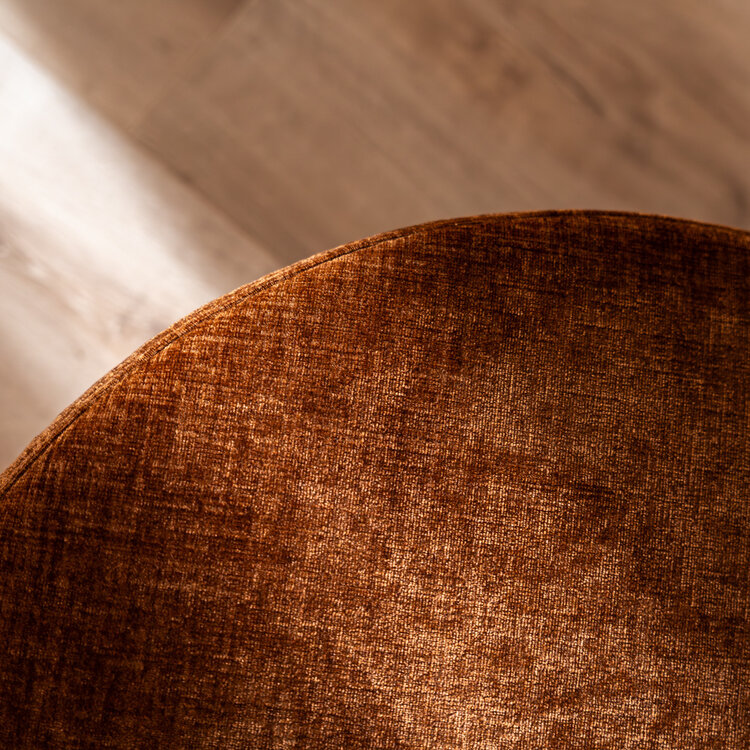 Poef Elle rond chenille koper ø70 cm